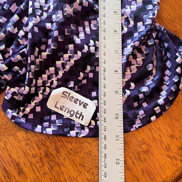 Catherines Women's 3X Plus‎ Purple Geometric Faux Wrap Dress Party Cocktail Knit - Picture 7 of 9